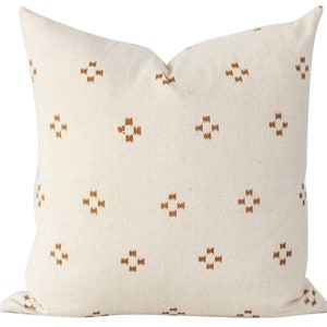 Boho Orange Pillow Cover, Orange Throw Pillow, Tribal Pillow Cover, Fall Pillow Cover, Beige Pillow Cover, Designer Throw Pillows