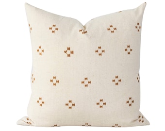 Boho Orange Pillow Cover, Orange Throw Pillow, Tribal Pillow Cover, Fall Pillow Cover, Beige Pillow Cover, Designer Throw Pillows