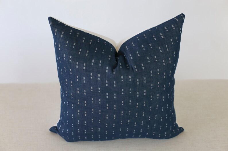 Blue Pillow Cover 20x20 Navy Blue Pillow Covers Boho Blue Etsy