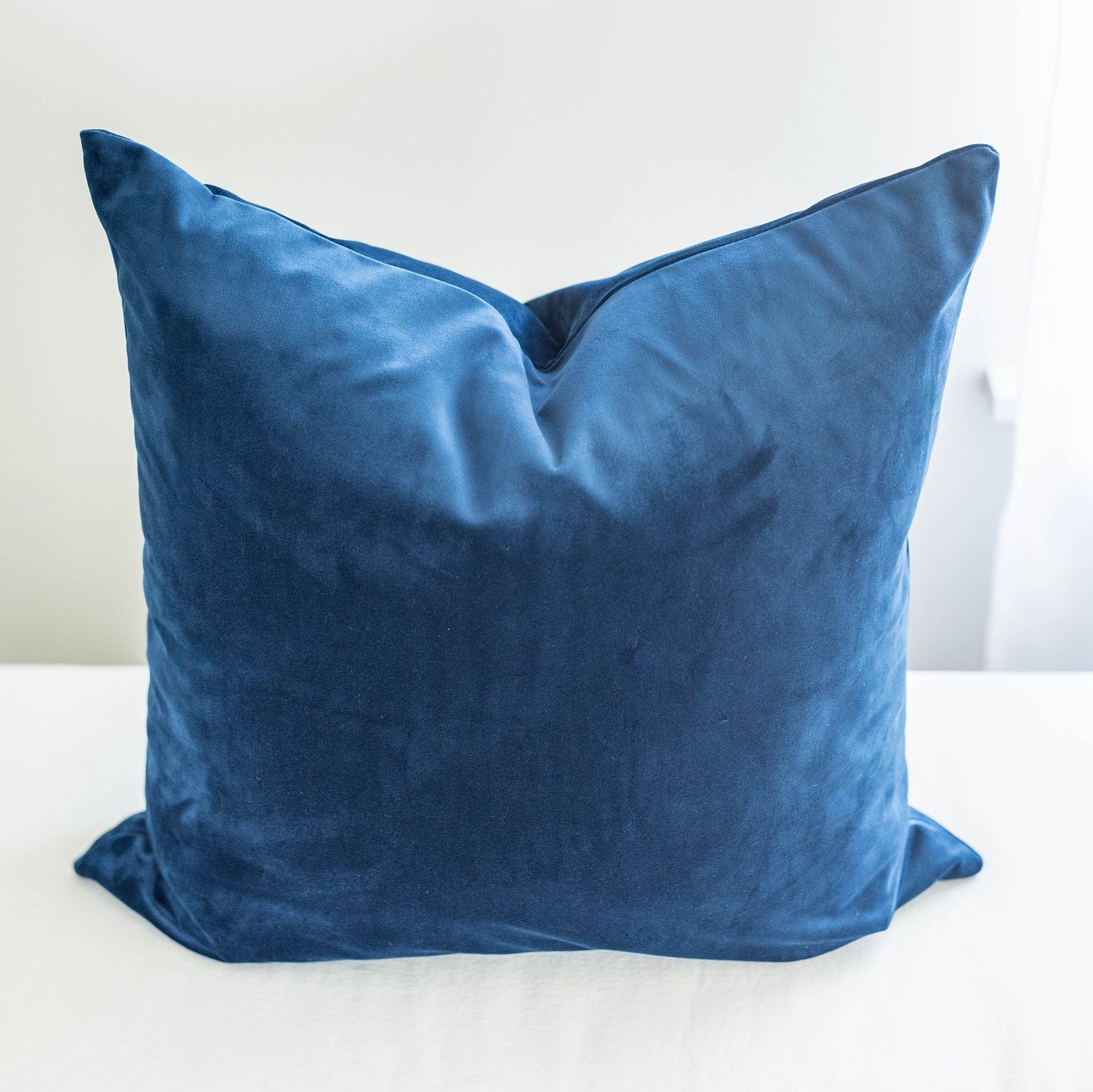 Navy Blue Velvet Pillow Navy Velvet Pillow Cover Velvet Etsy