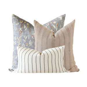 Throw Pillow Covers, Pillow Combination Set, Hmong Pillow Cover, Designer Pillow Covers, Modern Farmhouse, Blue Floral Pillow Cover
