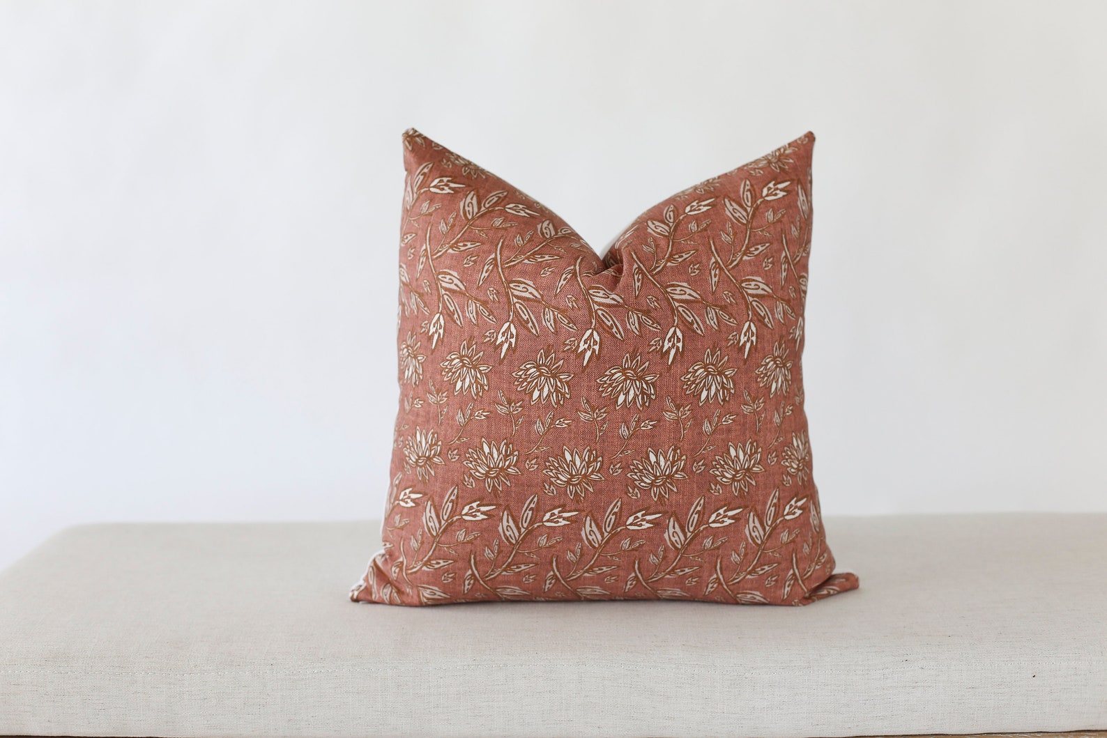Terracotta Pillow Cover Floral Pillow Covers 20x20 Spring Etsy
