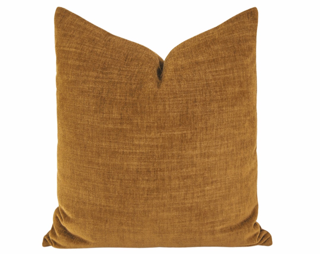 Copper Velvet Pillow, Fall Velvet Pillow, 20x20 Pillow Cover, Orange