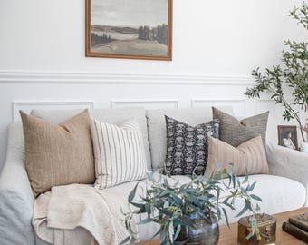 Sofa Pillow Combo: Set of Five Designer Pillows, Neutral Pillow Combo, Sectional Pillow Set