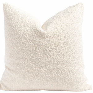 White Boucle Pillow Cover, Creamy Pillow Cover 20x20, Textured Throw Pillow, White Pillow Covers, Ivory Boucle Pillows, Designer Pillow