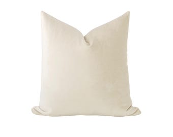 Beige Velvet Pillow Cover: Soft Latte Velvet, USA Made