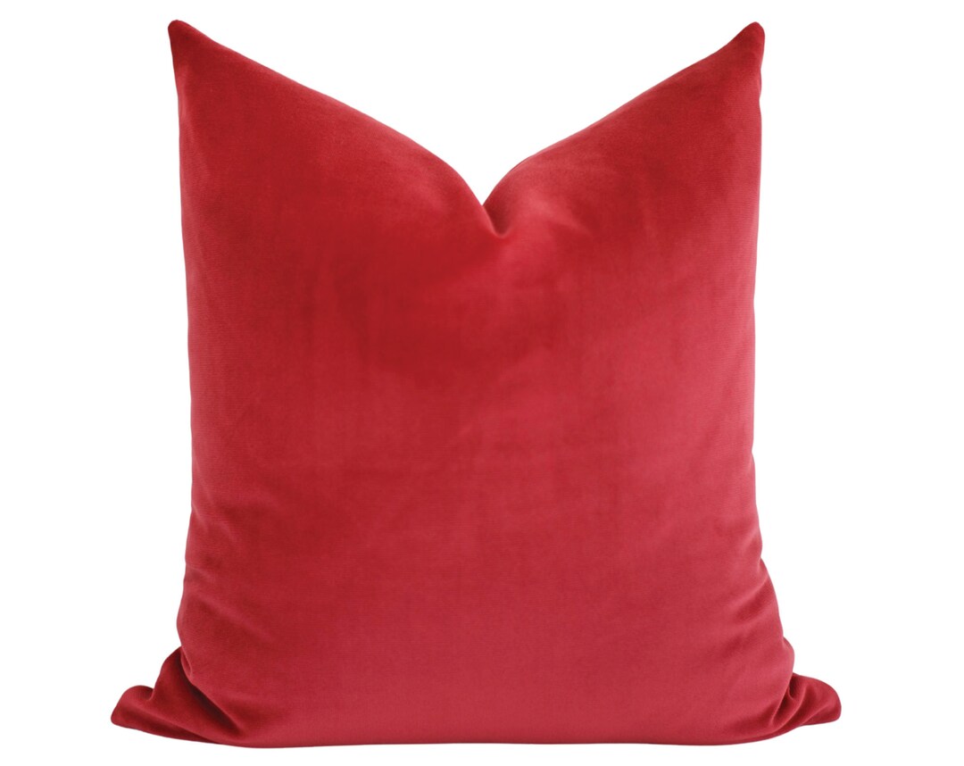 Red Velvet Pillow Cover, Red Pillow, Velvet Pillow Cover, Red Pillow