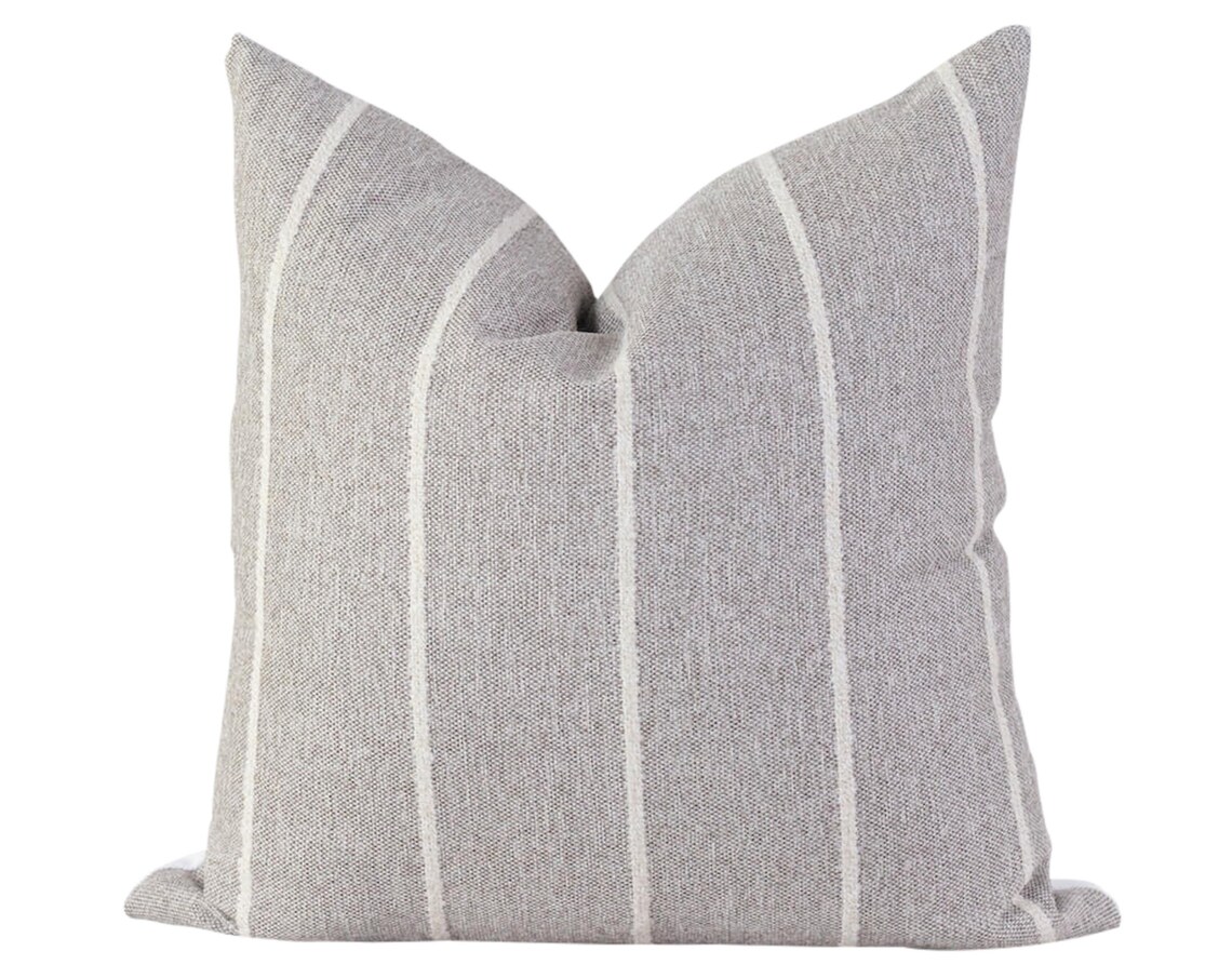 Grey and White Pillow Cover 20x20 Grey Textured Pillow Etsy