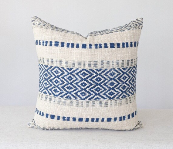 Navy And Grey Blue Knit Pillow Cover 20x20 Throw Pillow Etsy
