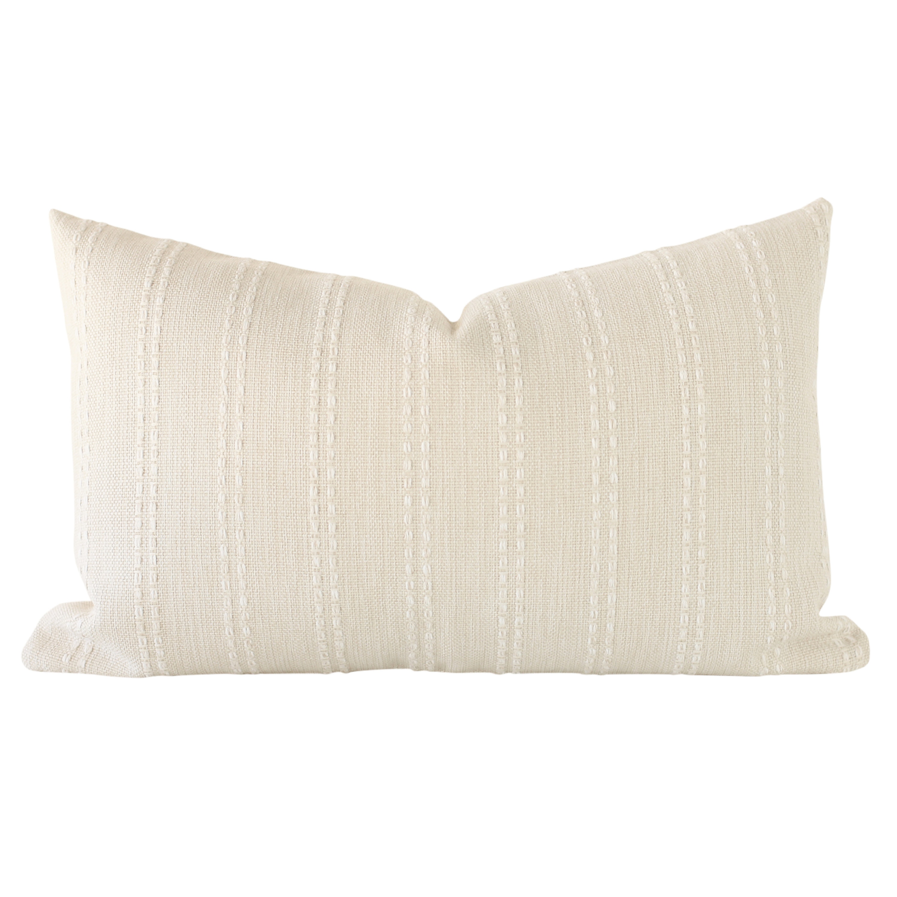 Three Stripe Lumbar Pillow White - House of Cindy