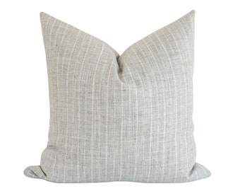 Grey Striped Pillow Covers, Modern Farmhouse Pillows, Woven Pillow Covers, Gray Throw Pillow, Neutral Throw Pillows, Striped Pillow Cover