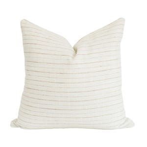 Neutral Stripe Pillow Cover, Cream Stripe Pillow, Farmhouse Throw Pillow Cover, Textured Throw Pillows, Cream Throw Pillows, Beige Pillow