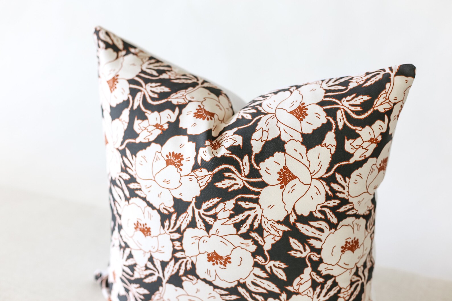 Black and White Pillow Cover Floral Pillow Cover Floral Etsy