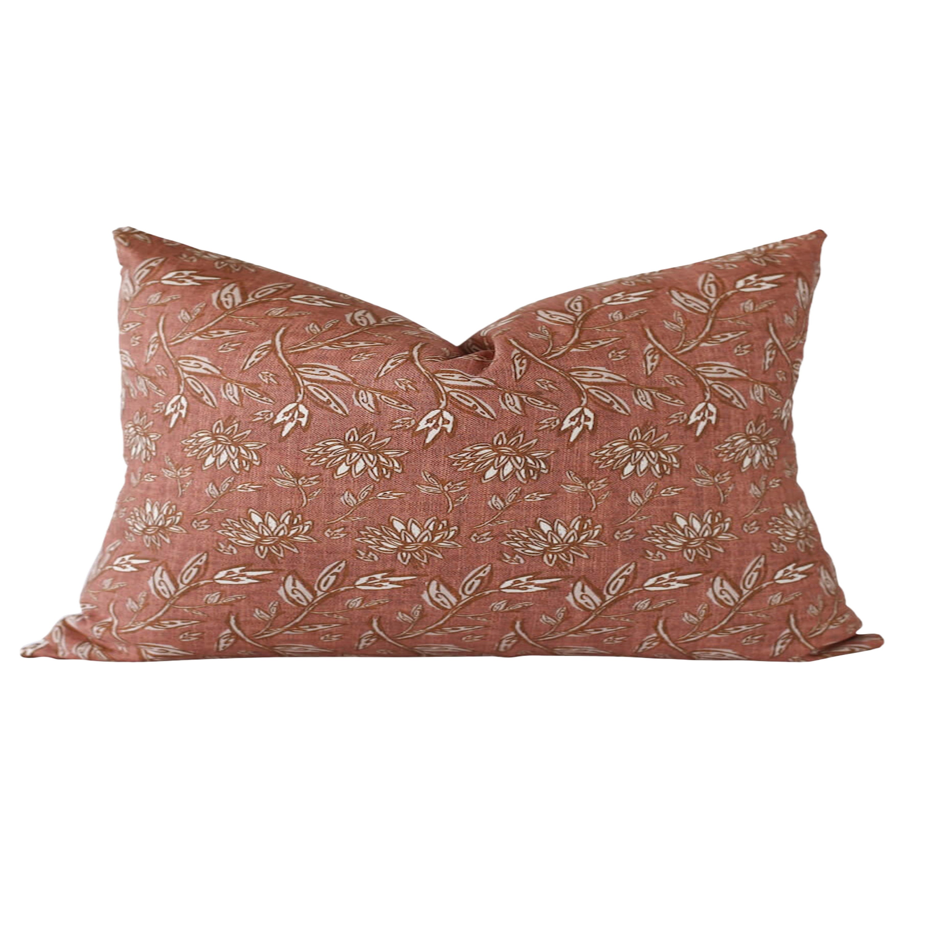 Terracotta Pillow Cover Floral Pillow Covers 20x20 Spring Etsy