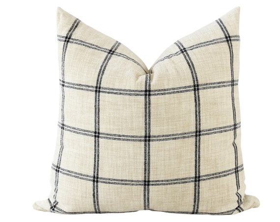 black plaid throw pillows