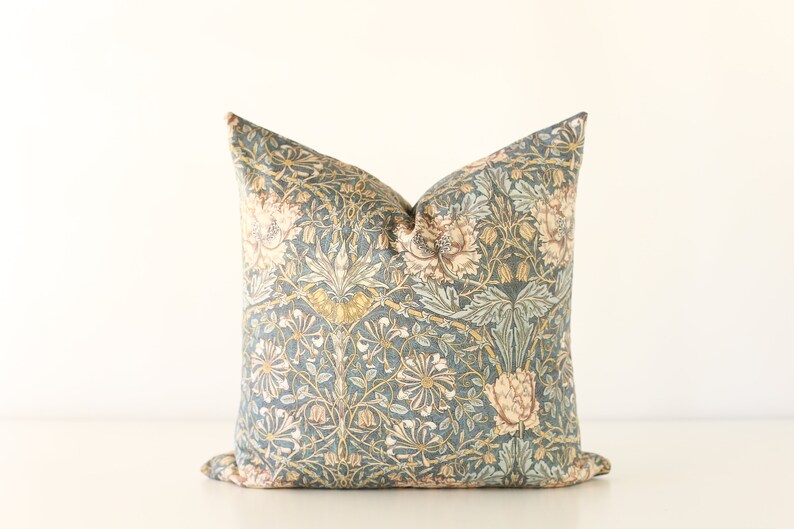 Teal Pillow Cover Floral Throw Pillow Covers Decorative Etsy