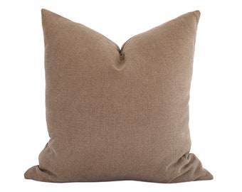 Deep Brown Linen Pillow Cover, Linen Throw Pillow, Fall Pillow Covers 18x18, Chocolate Pillow, Throw Pillow Couch, Designer Pillow Covers