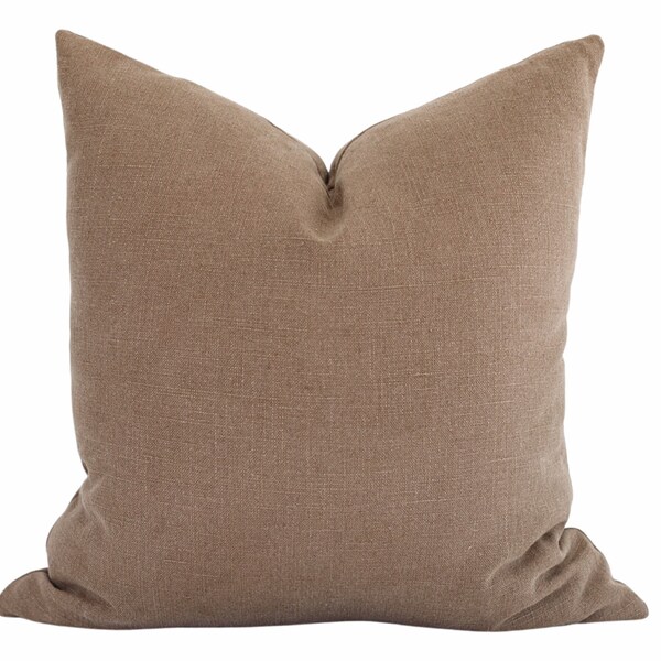 Brown Linen Pillow Etsy