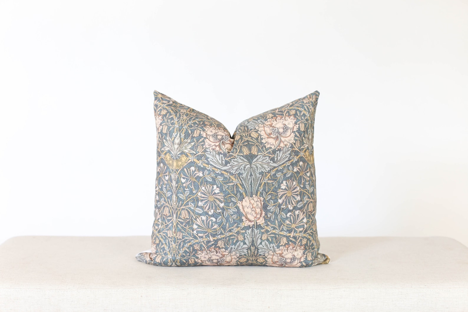 Blue Grey Pillow Cover Grey Floral Throw Pillow Covers Etsy