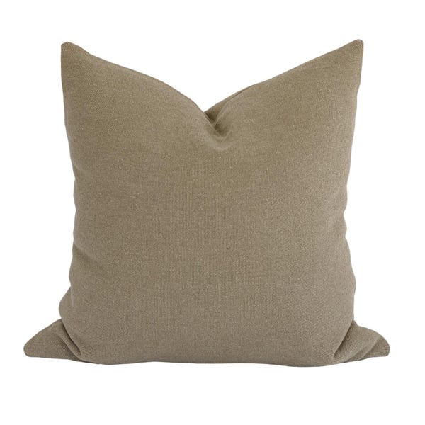 Brown Linen Pillow Cover: Neutral Throw Pillow, Handmade in USA