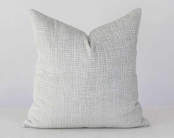 Light Grey Velvet Pillow Cover 20x20 Gray Pillow Cover Textured Pillow Throw
