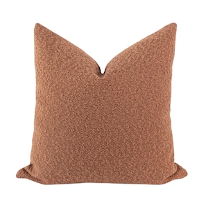 Orange Throw Pillow, Burnt Orange Pillow, Fall Pillow, Boucle Pillow, Textured Pillow Cover, Farmhouse Pillow, Terracotta Throw Pillow