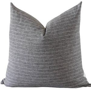 Grey Throw Pillow, Charcoal Striped Pillows, Neutral Pillow Covers, White Striped Pillows, Pillow Covers 18x18, Lumbar Pillow, 20x20, 22x22