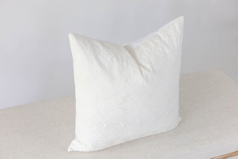 White Boho White Boho Pillow White Boho Pillow Cover White Etsy