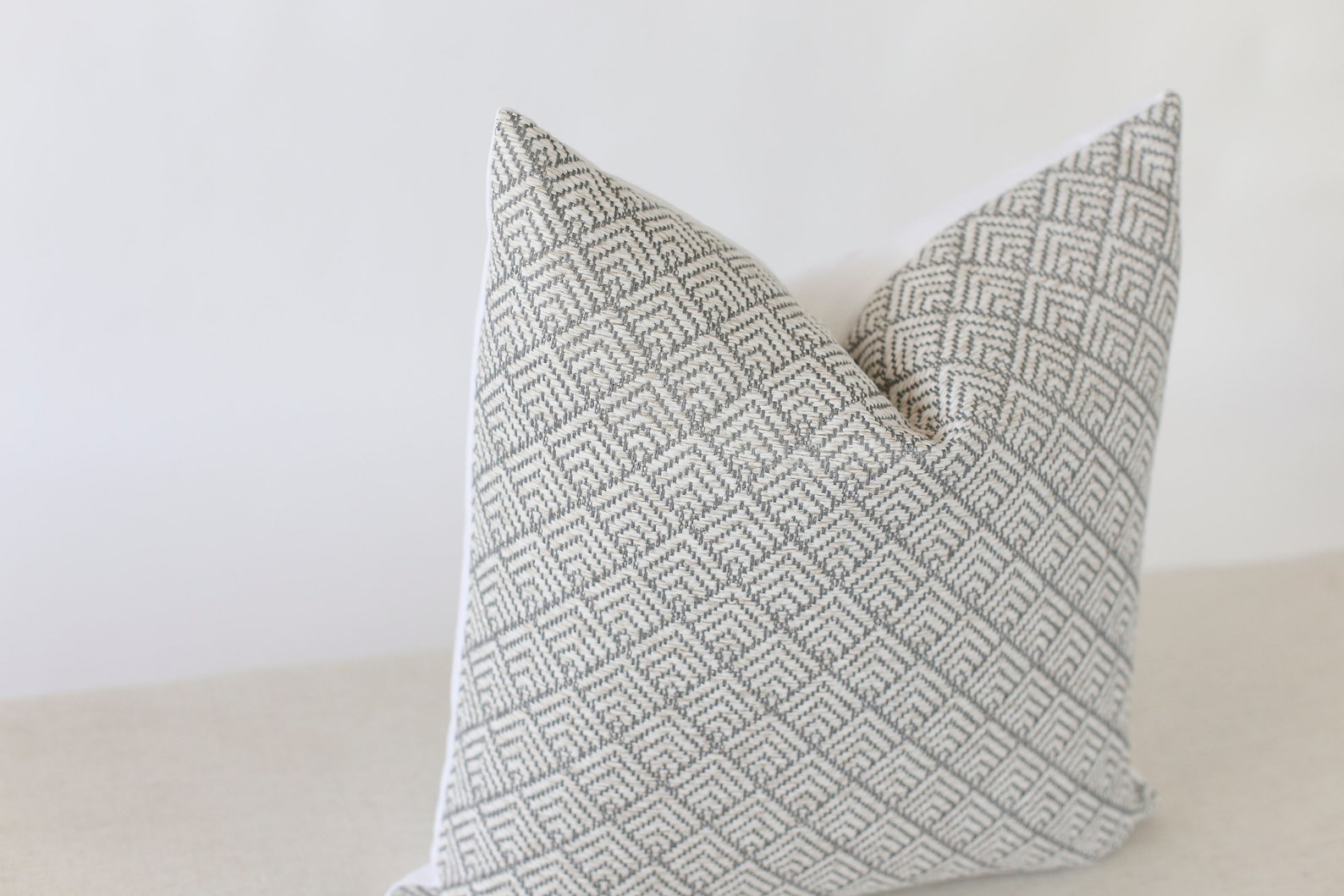 Grey and Cream Pillow Covers Custom Designer Pillow Covers Etsy