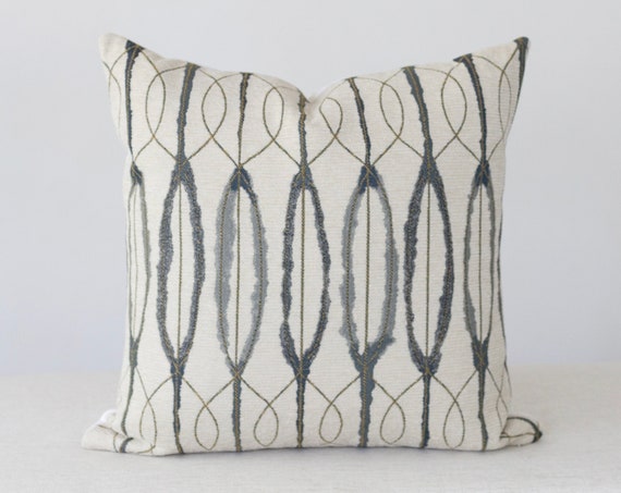 Blue and Cream Abstract Pillow Cover 20x20, Throw Pillow Covers 18x18, Pillow Covers, Blue, Cream and Mustard Pillow, Abstract Pillow Cover Blue and Cream Abstract Pillow Cover 20x20, Throw Pillow Covers 18x18, Pillow Covers, Blue, Cream and Mustard Pillow, Abstract Pillow Cover