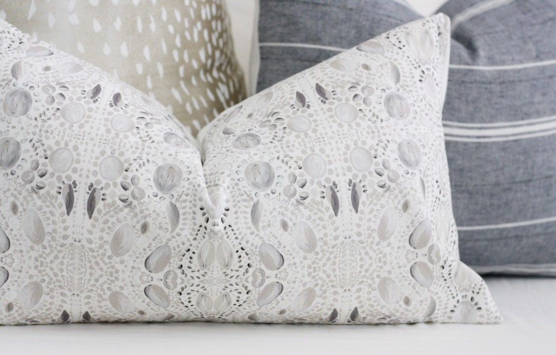 Gray and White Pillow Covers Coastal Pillow Covers Grey Etsy Canada