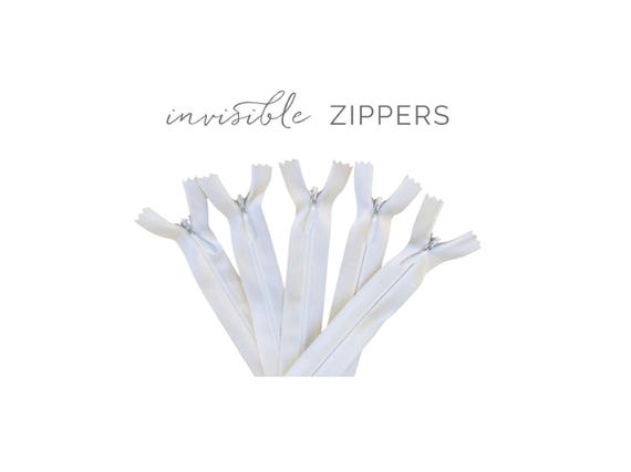Bulk White Invisible Zippers:  Zipper Set, #3 Invisible Zippers, #5 Invisible Zipper, Nylon Coil Hidden Zippers for Tailors, Sewing