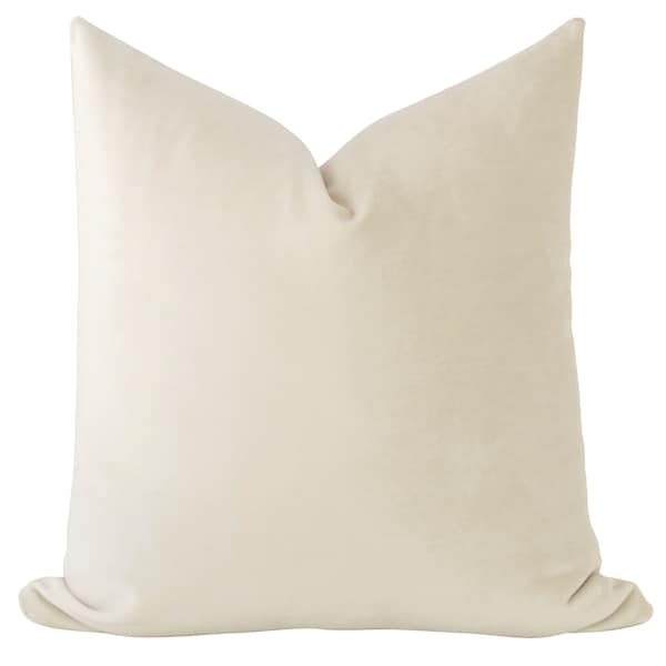 Beige Velvet Pillow, Cream Pillow Cover, Beige Velvet Pillow Cover 20x20, Ivory Pillow Covers, Beige Pillow Cover 18x18, Christmas Pillow