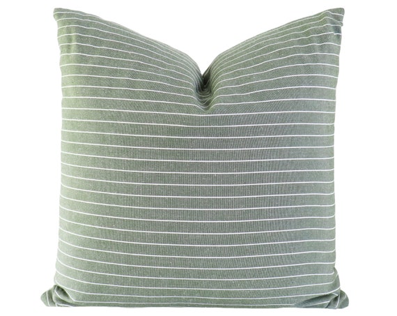 Pillow Combo, Throw Pillows Set, Green Linen Throw Pillows, Stripe Throw  Pillow, Striped Throw Pillows, Lumbar Pillow, Pillow Covers 20x20 