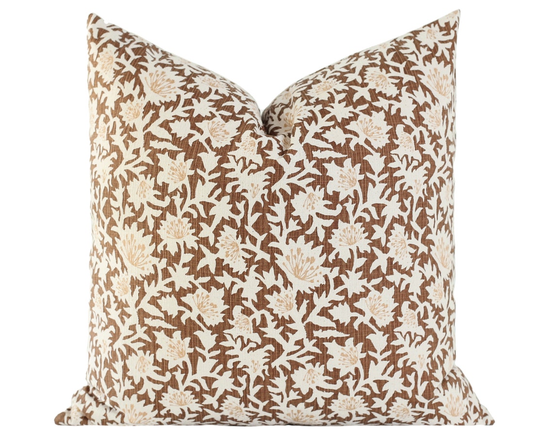 Floral Pillow Cover Rust Pillow Covers Farmhouse Pillow Etsy