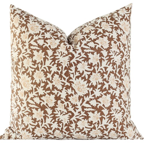 Floral Pillow Cover Rust Pillow Covers Farmhouse Pillow Etsy