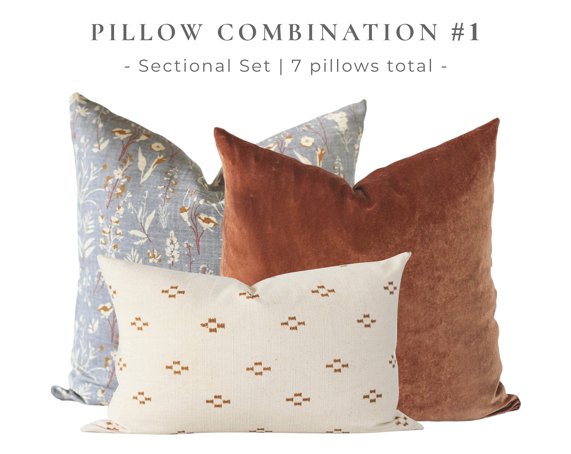 Sectional Pillow Combination Throw Pillows Set Couch Pillows Etsy