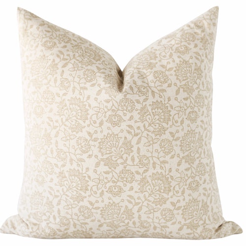 Beige Floral Pillow Cover Fall Pillow Modern Floral Pillow Etsy