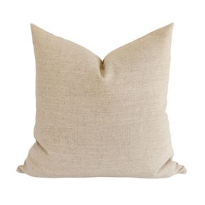 Linen Pillow Cover, Neutral Pillow Cover, Fall Pillow, 20x20 Pillow Cover, Beige Throw Pillows, Tan Throw Pillow, Designer Pillow Covers