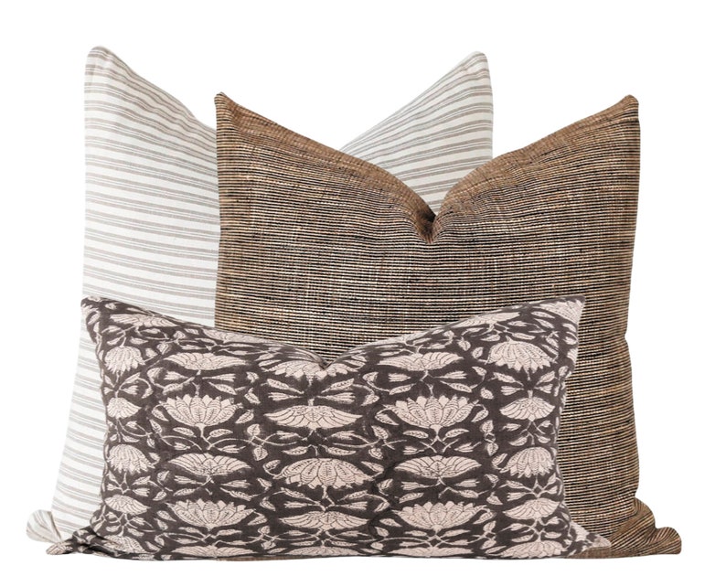 White Throw Pillow White and Grey Striped Pillow Cover Etsy