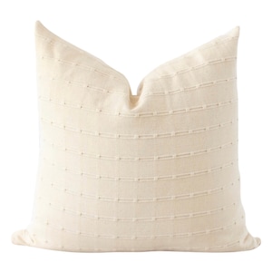 Cream Pillow Cover, Neutral Pillow Covers, Modern Farmhouse Pillows, Textured Pillow Cover, Cream Boho Pillow, 24x24 Pillow Cover