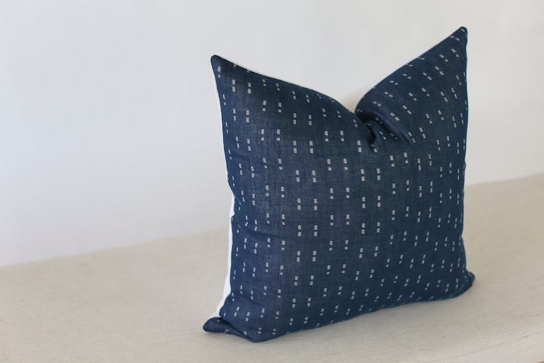 Blue Pillow Cover 20x20 Navy Blue Pillow Covers Boho Blue Etsy