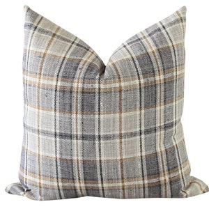 Caramel Pillow, Orange Plaid Pillow Cover, Fall Pillows, Modern Farmhouse Throw Pillows, Plaid Pillow, Fall Throw Pillows