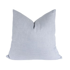Dusty Blue Linen Throw Pillow, Dusty Blue Throw Pillow Cover, Blue Throw Pillows for Couch, Decorative Pillows for Sofa, Laurel and Blush