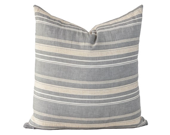grey stripe pillow