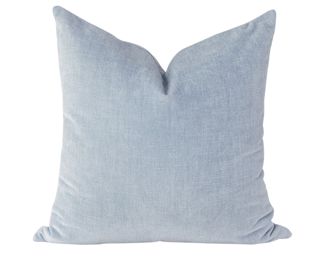 Blue Pillow Covers 20x20 Blue Velvet Pillow Cover Couch Pillows Sofa Pillows Blue Pillows Light Blue Pillow Cover 18x18 Velvet Blue Etsy