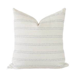 Cream and Blue Stripe Pillow Covers • Modern Farmhouse Pillow Covers • Woven Pillow Covers • Neutral Accent Pillow for Couch || Tatum Blue
