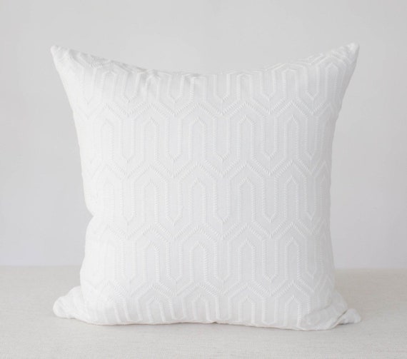 White Textured Pillow Cover 20x20 