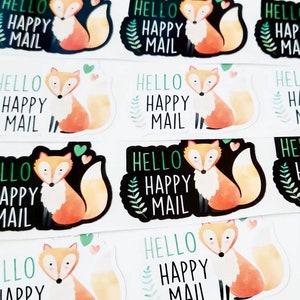 Fox Happy Mail Stickers, Fox Gift Stickers, Thank You Stickers, Summer Stickers, Small Business Stickers, Order Stickers, Qty 20