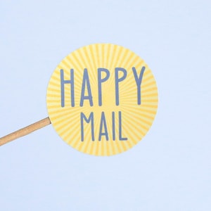 Stickers Happy Mail, Stickers petites entreprises, Autocollants de scellés de commande, Autocollants d'enveloppe, Autocollants d'emballage, Autocollants d'enveloppe, Lot de 20 autocollants
